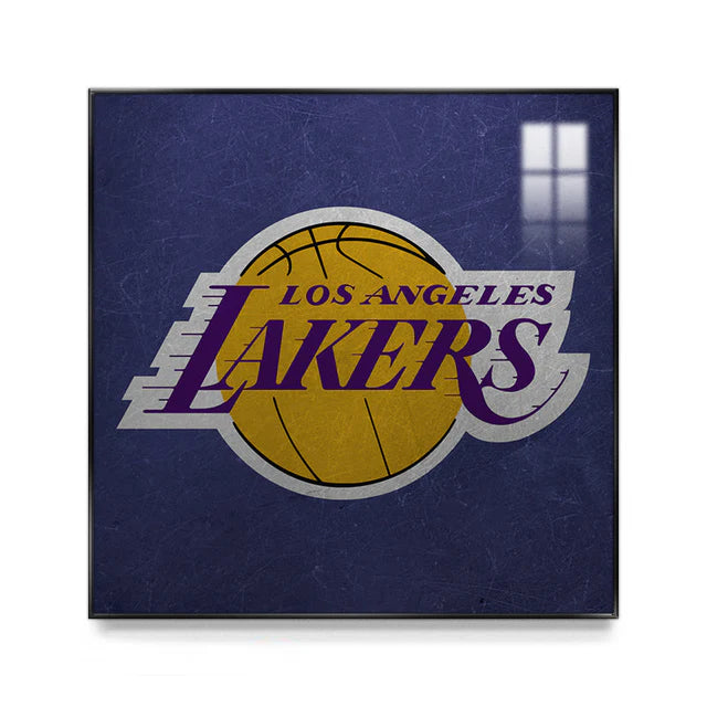 Los Angeles Lakers WallArt - Crystal Porcelain Painting - Aluminum Frame