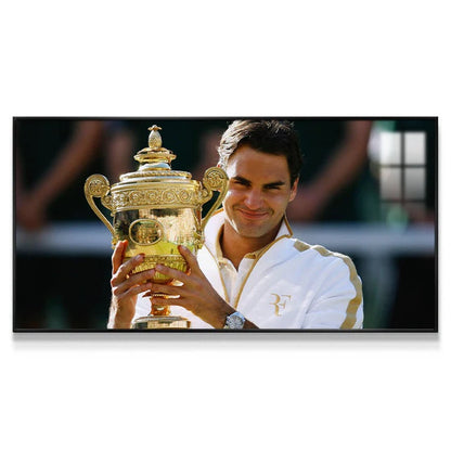 Roger Federer 2:1 WallArt - Crystal Porcelain Painting - Aluminum Frame