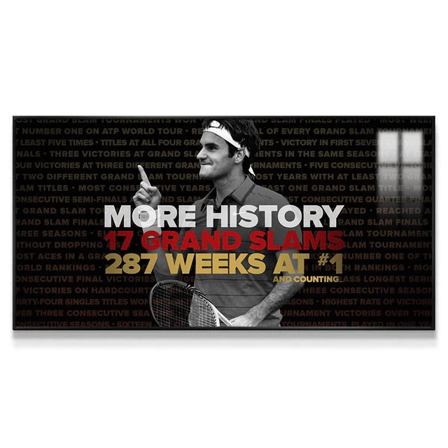 Roger Federer 2:1 WallArt - Crystal Porcelain Painting - Aluminum Frame