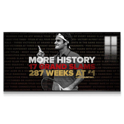 Roger Federer 2:1 WallArt - Crystal Porcelain Painting - Aluminum Frame