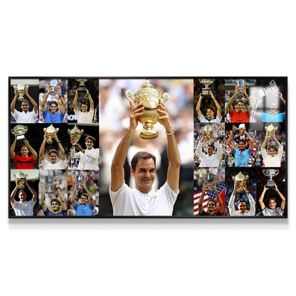 Roger Federer 2:1 WallArt - Crystal Porcelain Painting - Aluminum Frame