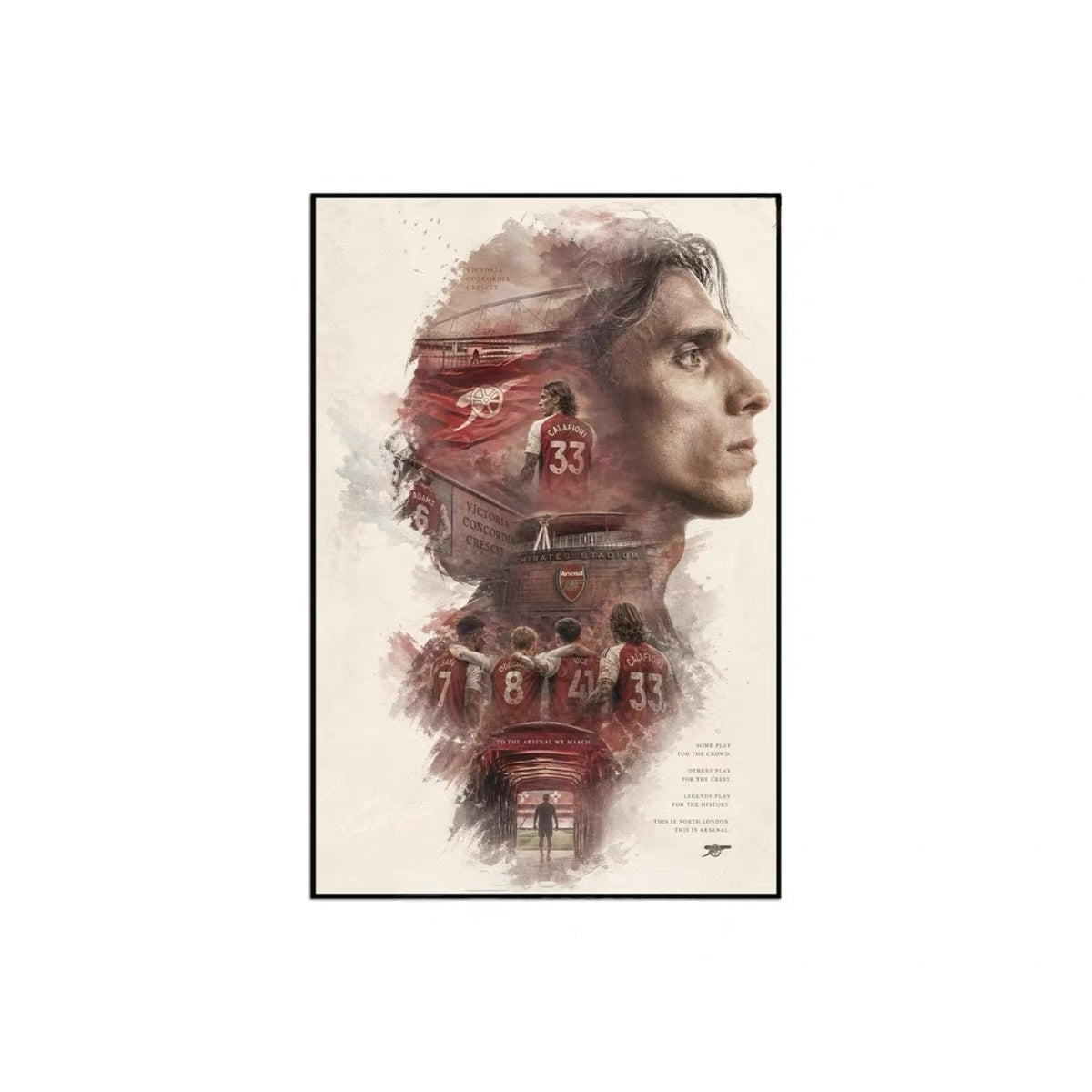Arsenal Wenger Arteta Champions League Poster – Gunners Football Wall Art