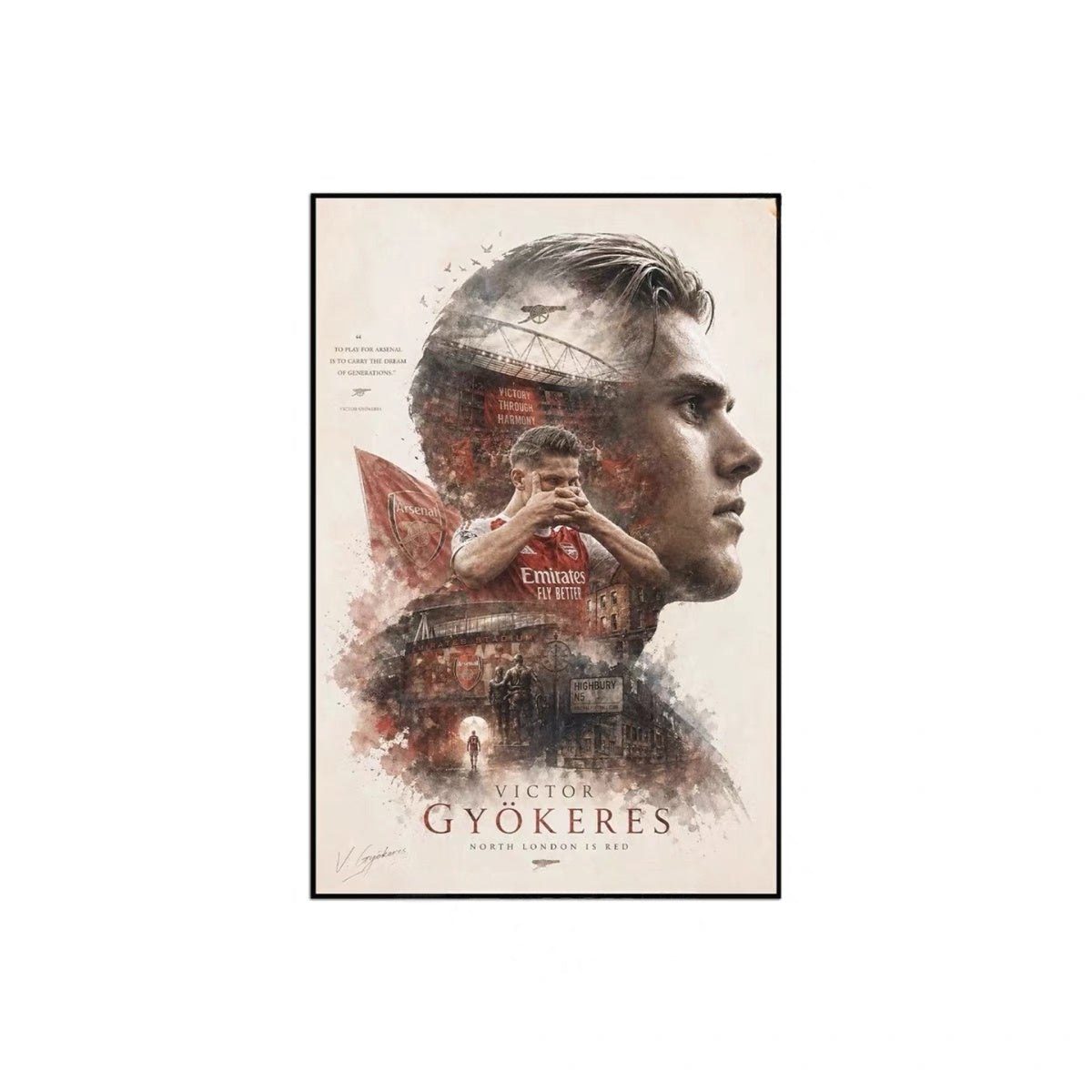 Arsenal Wenger Arteta Champions League Poster – Gunners Football Wall Art